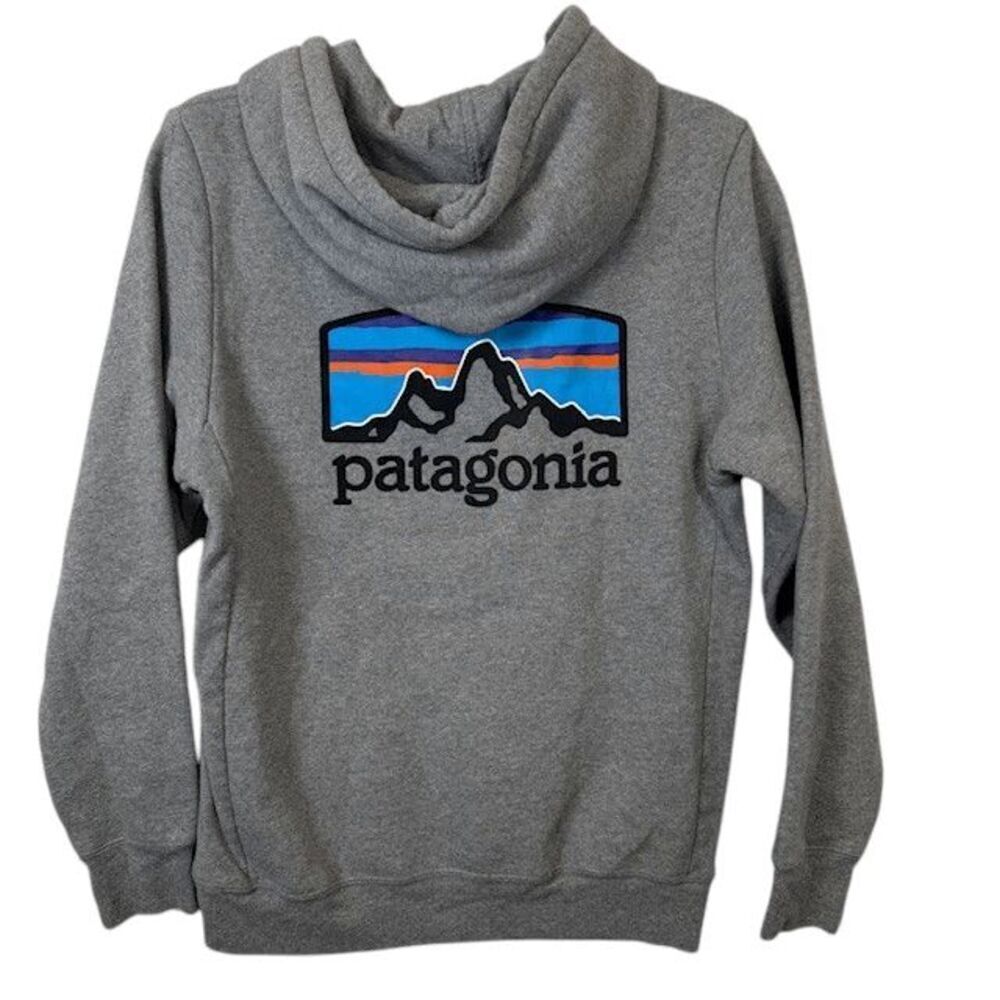 Patagonia Fitz Roy Icon Uprisal Hoody Gravel Heather Gray Men‎ XS Women Medium